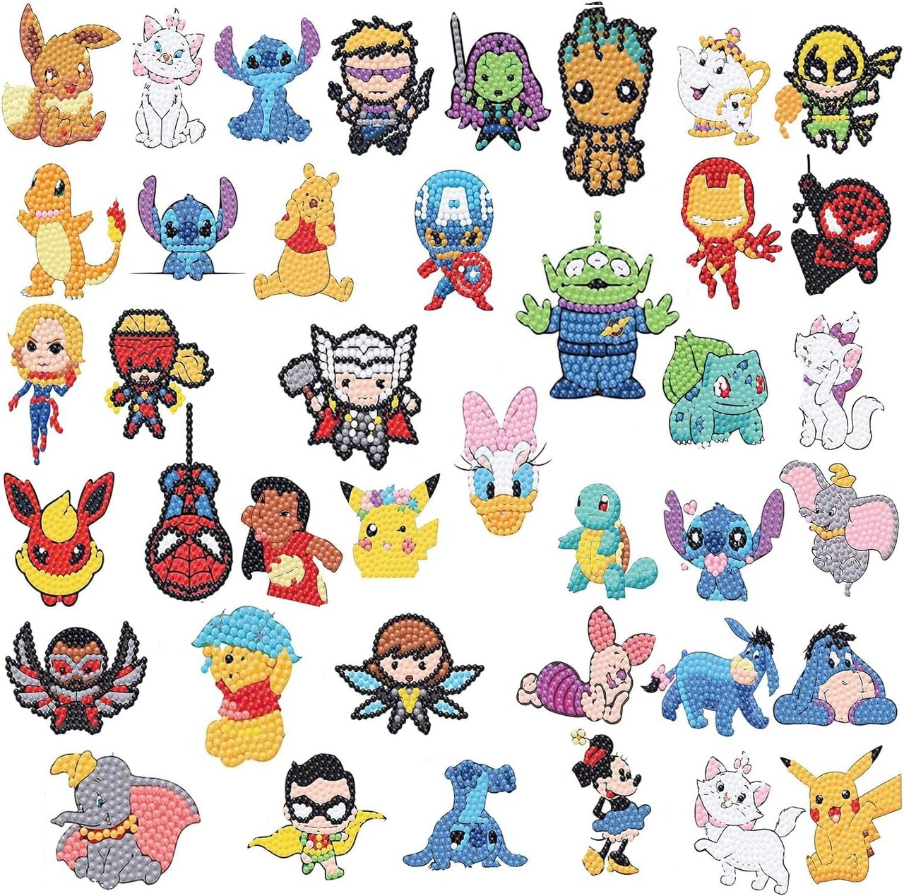 48 Pcs Diamond Art Painting Stickers Kits for Kids Beginners